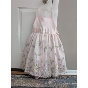 Cinderella Pink Ribbon Floral Embroidered Dress size 5